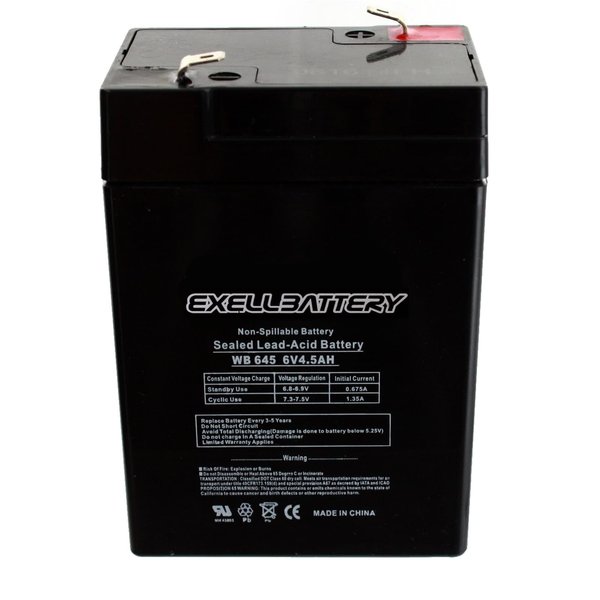 Exell Battery 6, 4.5, AGM Chemistry EB645